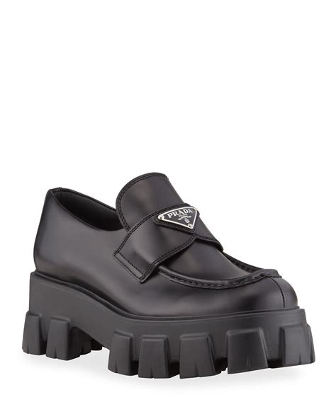 prada logo platform loafers